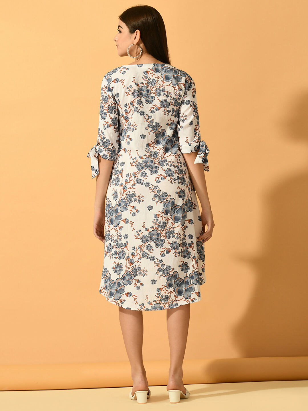 Myshka Women's White A-Line Party Dress | Grocsy