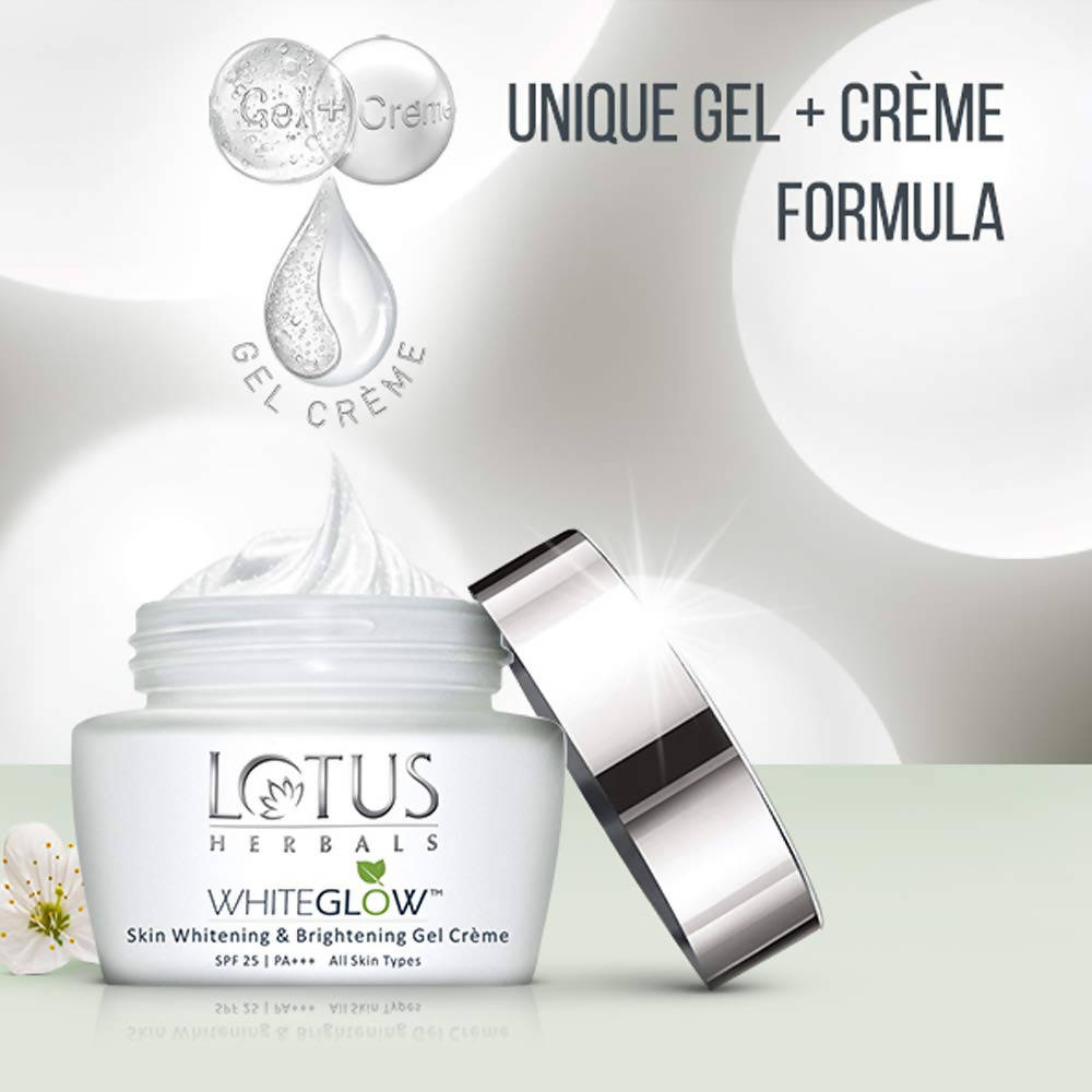 Lotus Herbals Whiteglow Skin Brightening Gel Creme SPF 25 PA+++ | Grocsy