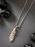 NVR Men's Silver-Plated Stainless Steel Pendant with Chain | Grocsy