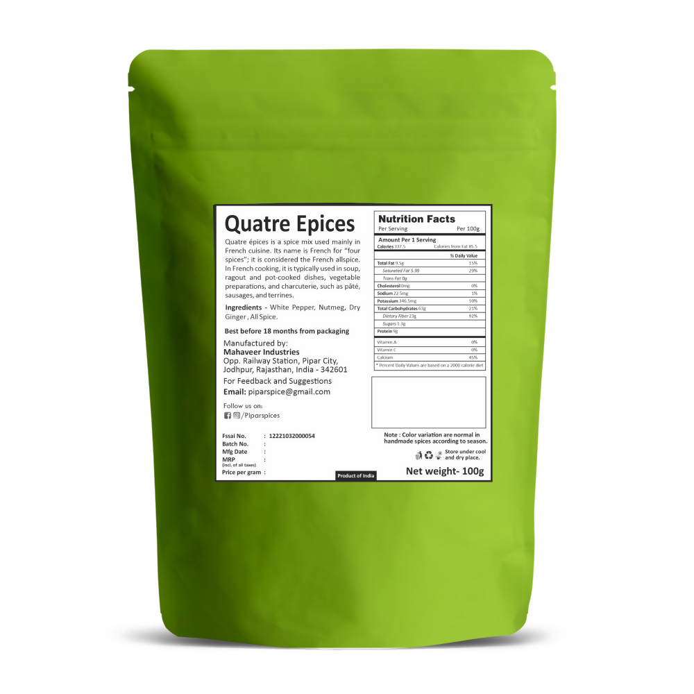 Pipar Spices Quatre Epices (French Four Spice) | Grocsy