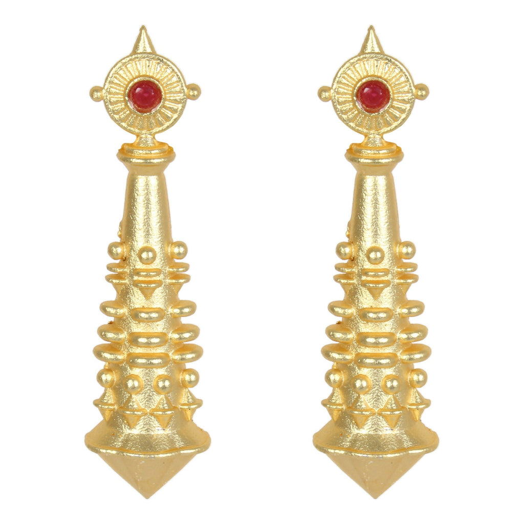 Joban Fashion Women Matte Gold Brass Earrings | Grocsy