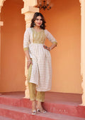 Alvano Printed 3Pcs Kurti Set for Women's and Girls Rayon | Grocsy