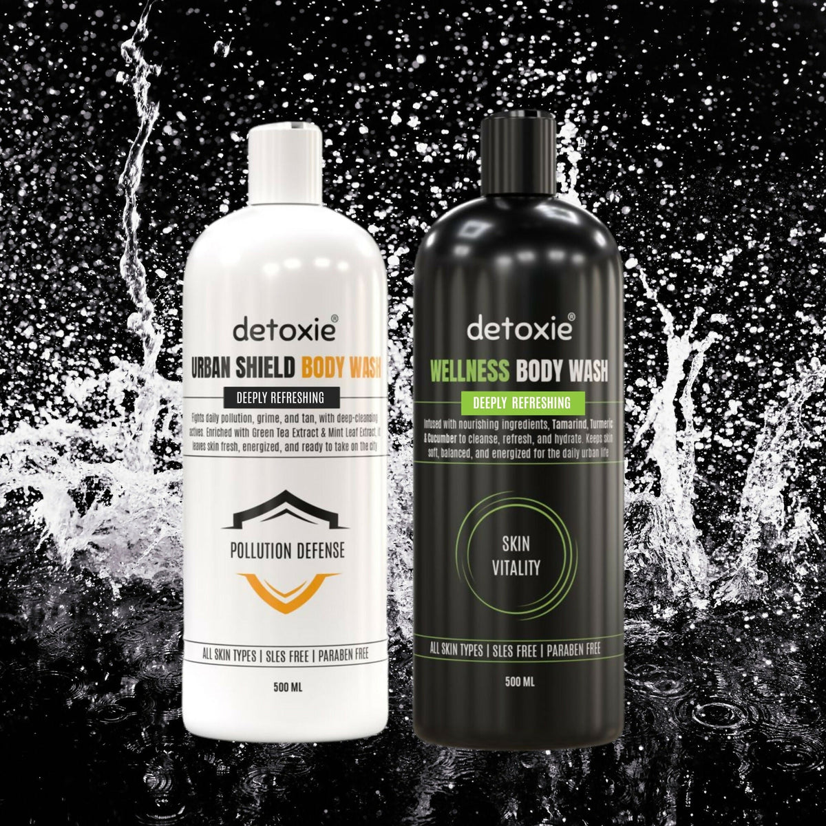 Detoxie Body Wash with Loofah - Urban Shield & Wellness | Grocsy