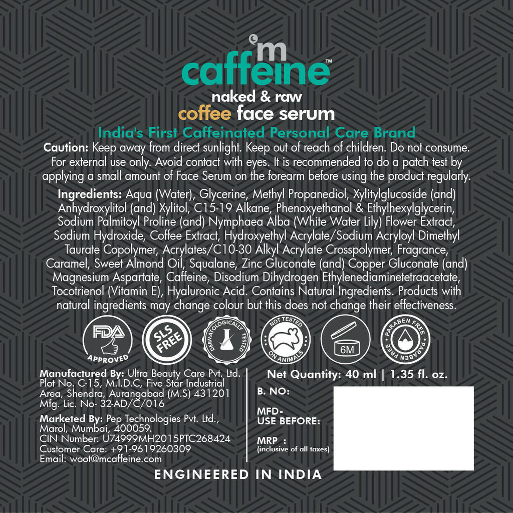 mCaffeine Raw Coffee Face Serum | Grocsy