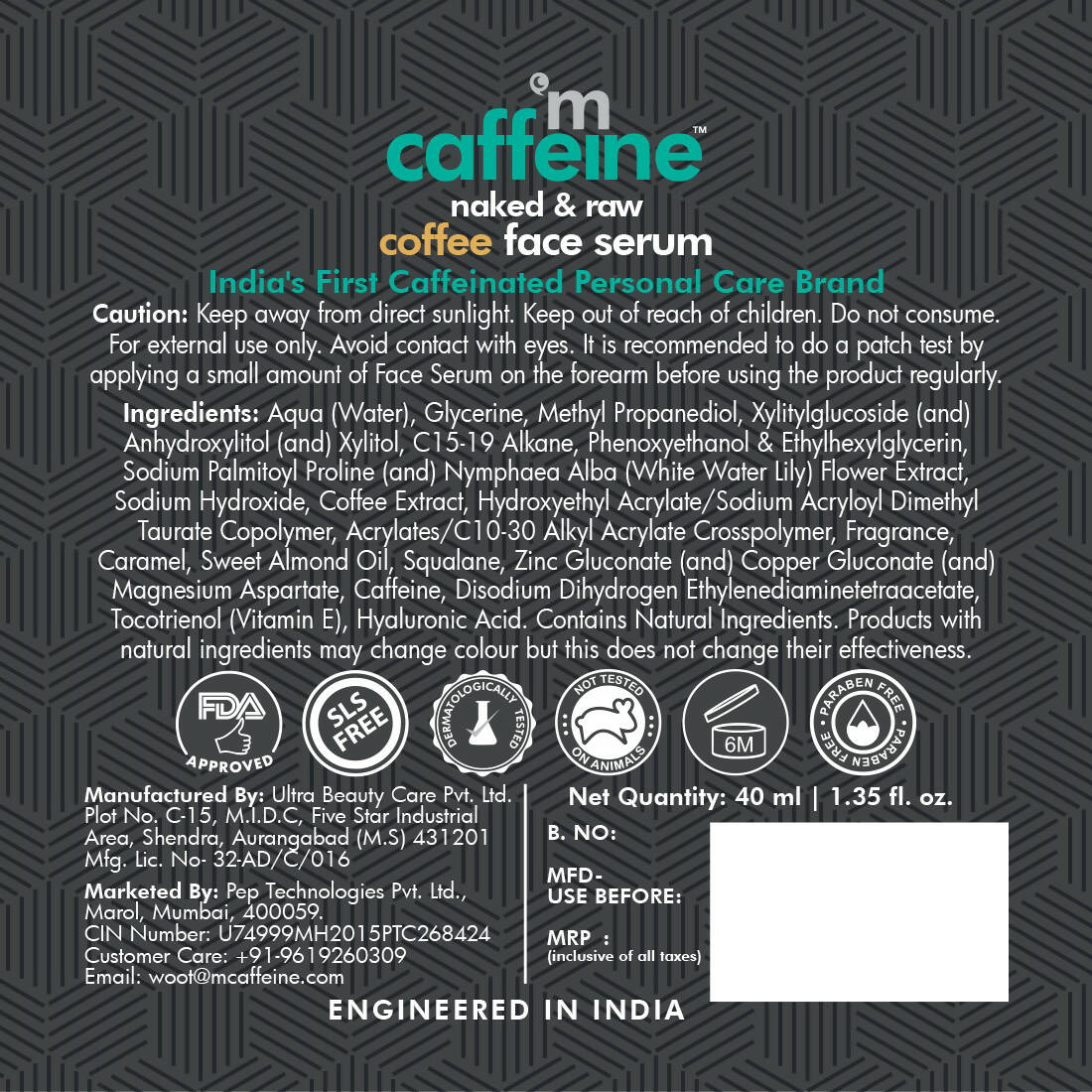 mCaffeine Raw Coffee Face Serum | Grocsy