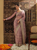kasee Floral Zardozi Supernet Saree | Grocsy