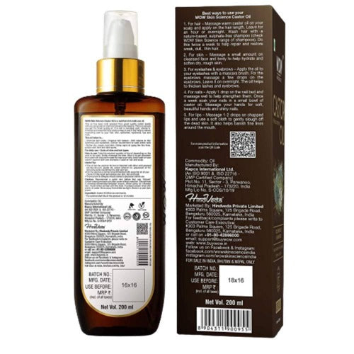 Wow Skin Science Castor Oil 200ml | Grocsy