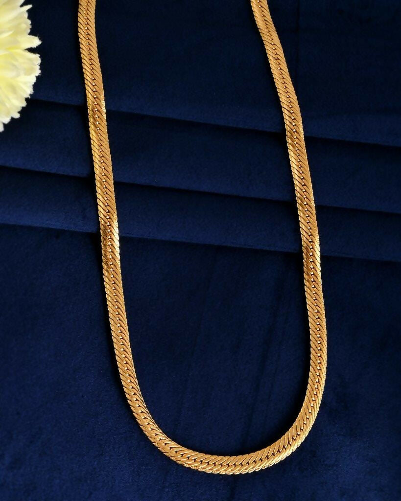 VOJ Gold-Polished Thick Flat Snake Chain | Grocsy