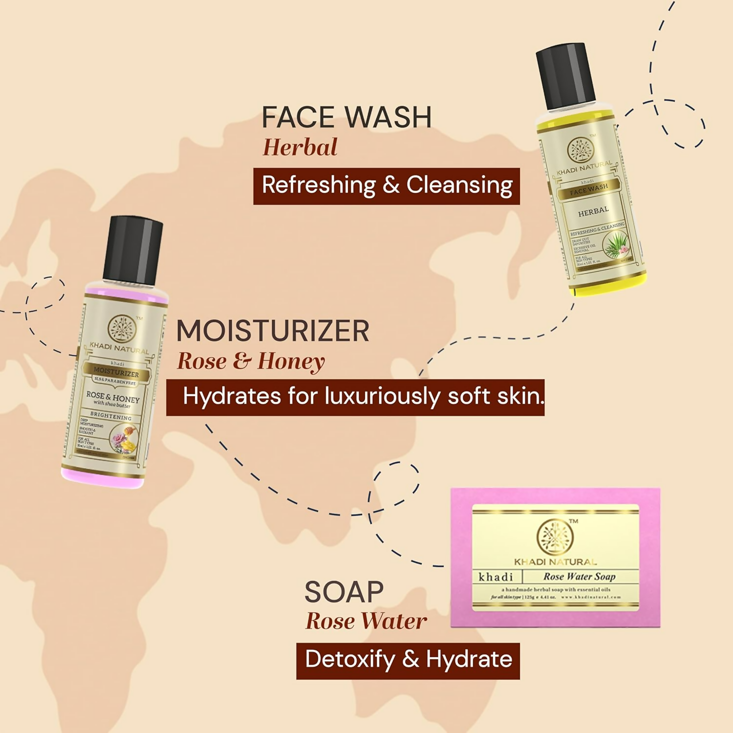Khadi Natural Travel Kit Skincare & Haircare Essentials On-The-Go | Grocsy