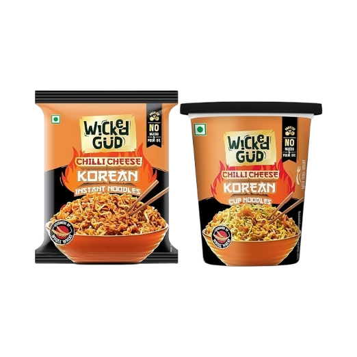 WickedGud Chilli Cheese Korean Noodles Combo | Grocsy
