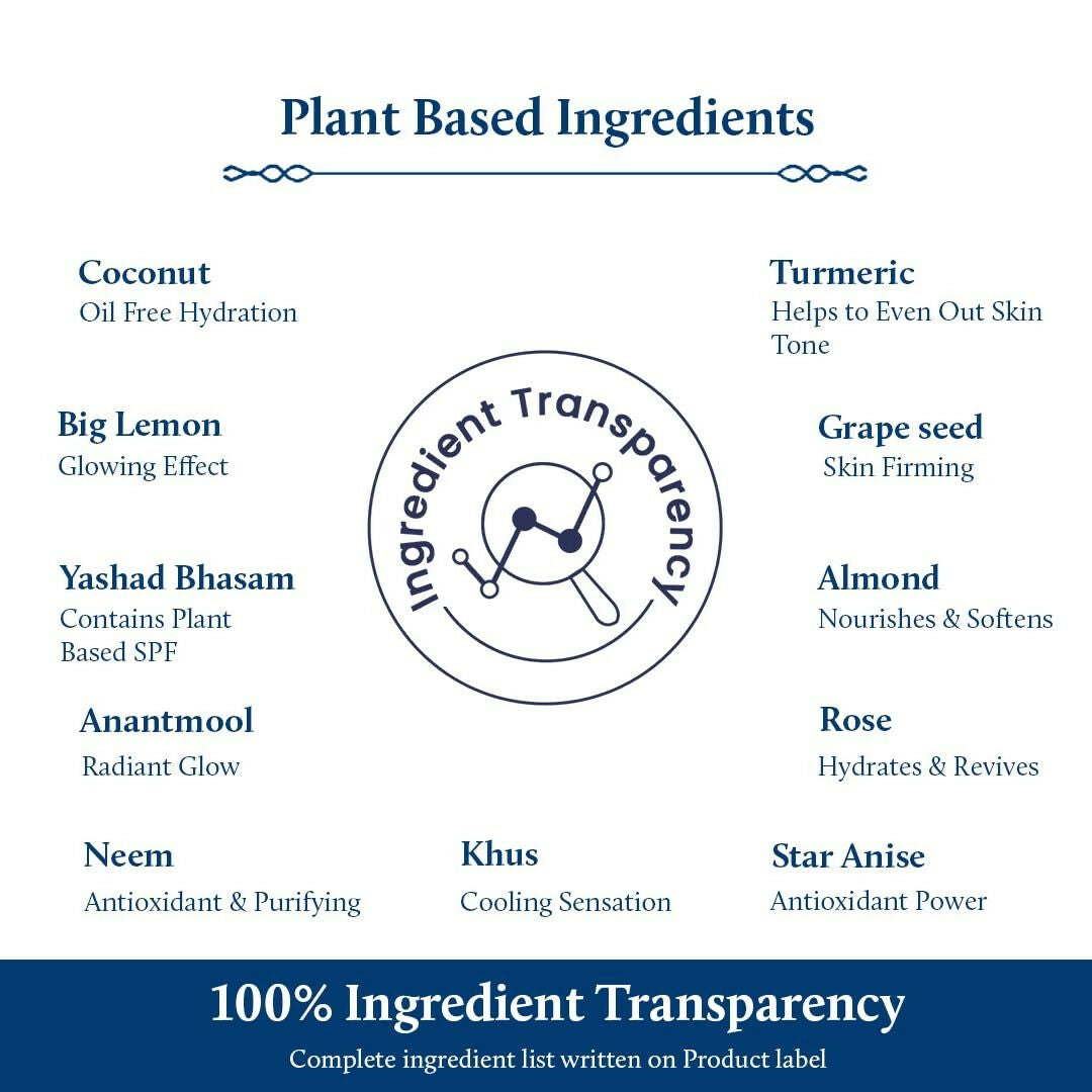 Blue Nectar Shubhr Jasmine & Coconut SPF 30 Sunscreen Face Cream for Plant Based Sun Protection | Grocsy