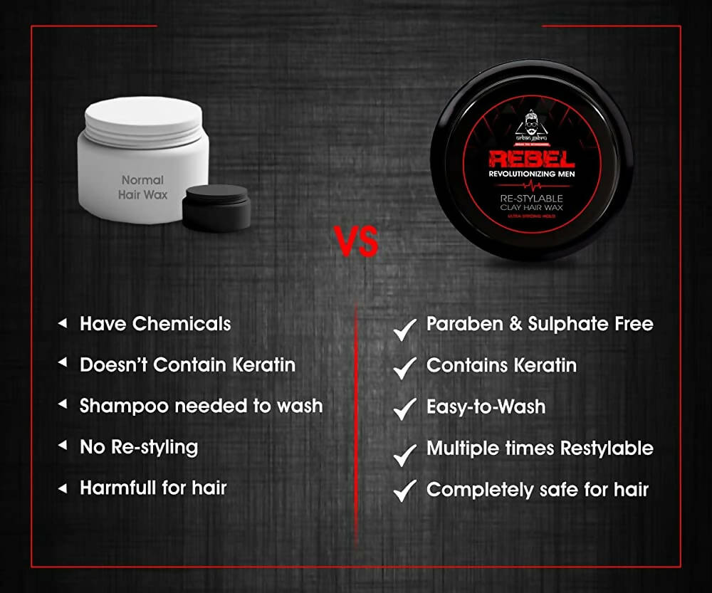 Urbangabru Rebel Hair Styling Clay Wax for Men | Grocsy