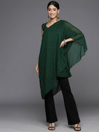 Ahalyaa Women's Traditional wear Tunic - Dark Green | Grocsy