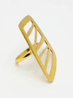 NVR Women Gold-Polished Solid Adjustable Finger Ring | Grocsy