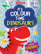 Dreamland Dinosaurs- It's Colour time with Stickers : Children Drawing, Painting & Colouring Book | Grocsy