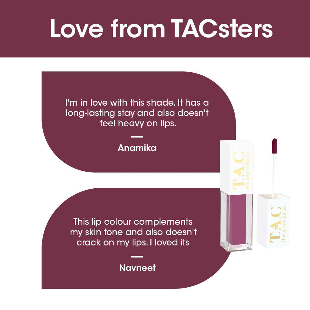 TAC - The Ayurveda Co. Liquid Matte Velvet Mauve Lipstick | Grocsy