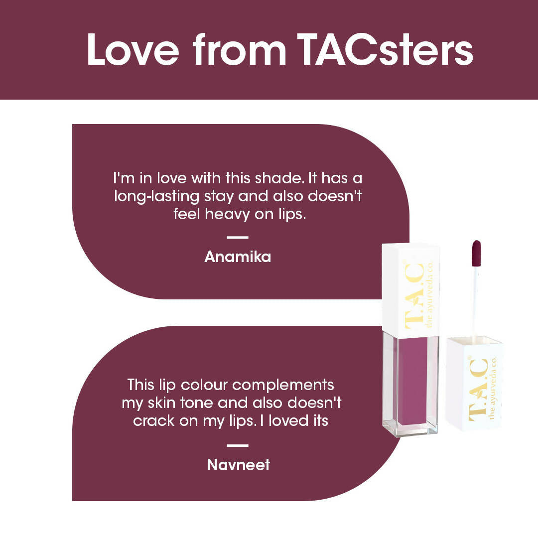 TAC - The Ayurveda Co. Liquid Matte Velvet Mauve Lipstick | Grocsy