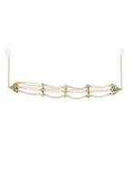 Gold-Polished White Kundan-Studded Pearl Head Chains - Ruby Raang | Grocsy