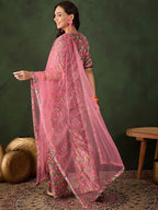 Sangria Printed Straight Kurta & Trouser With Dupatta | Grocsy