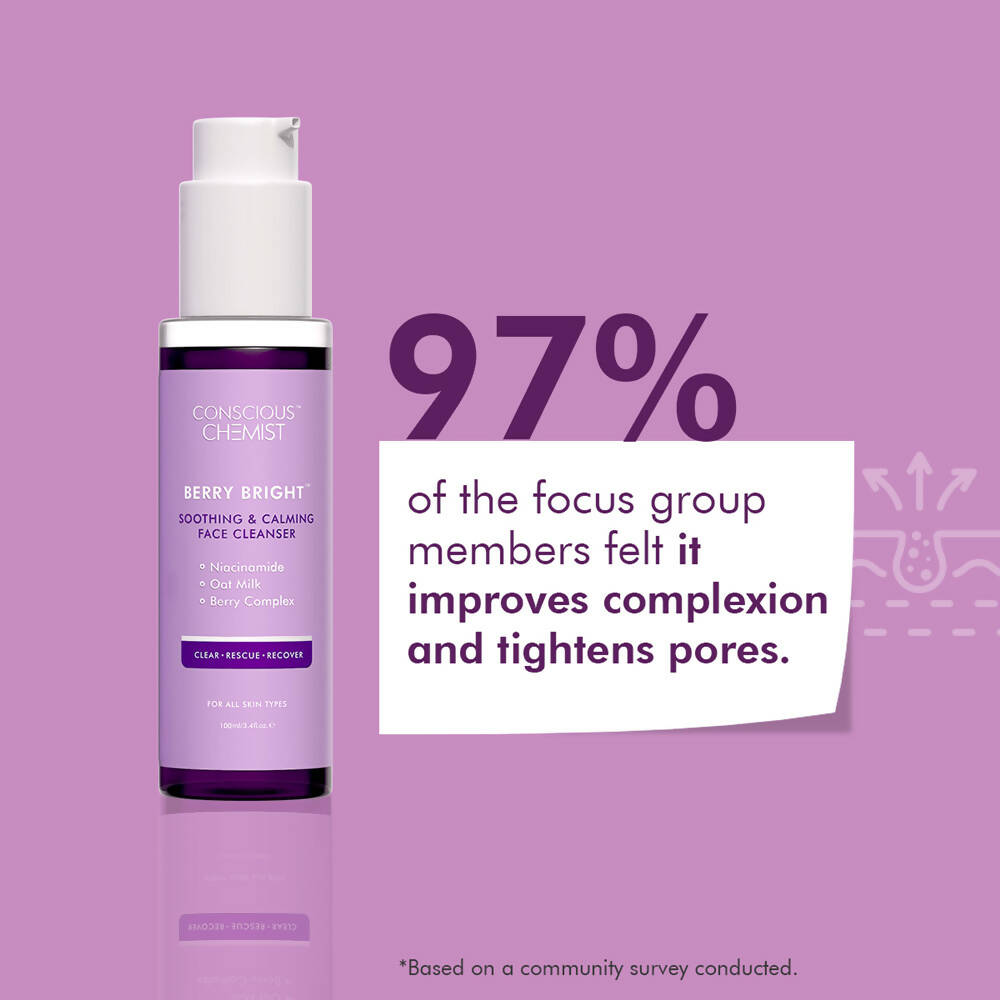 Conscious Chemist Berry Bright Soothing & Calming Face Cleanser | Grocsy