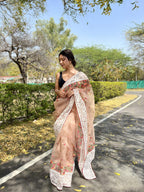 Vamsee Riddhi-Siddhi -1 Brown Organza Saree | Grocsy