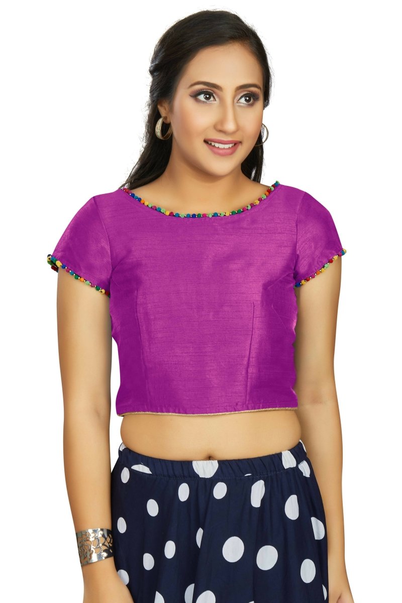 Aastha Fashion Women's Purple Art Silk Designer Party Wear Readymade Blouse | Grocsy