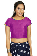 Aastha Fashion Women's Purple Art Silk Designer Party Wear Readymade Blouse | Grocsy