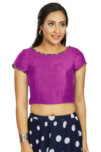 Aastha Fashion Women's Purple Art Silk Designer Party Wear Readymade Blouse | Grocsy