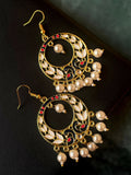 Joban Fashion Women Off White Meenakari Round Shape Flower Print Earring | Grocsy