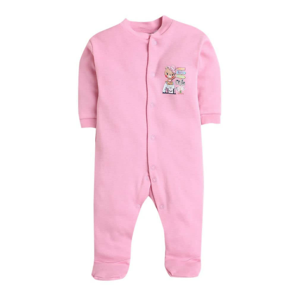 Daddy - G Rompers/Sleepsuits/Jumpsuit /Night Suits for New Born Babies - Pink | Grocsy