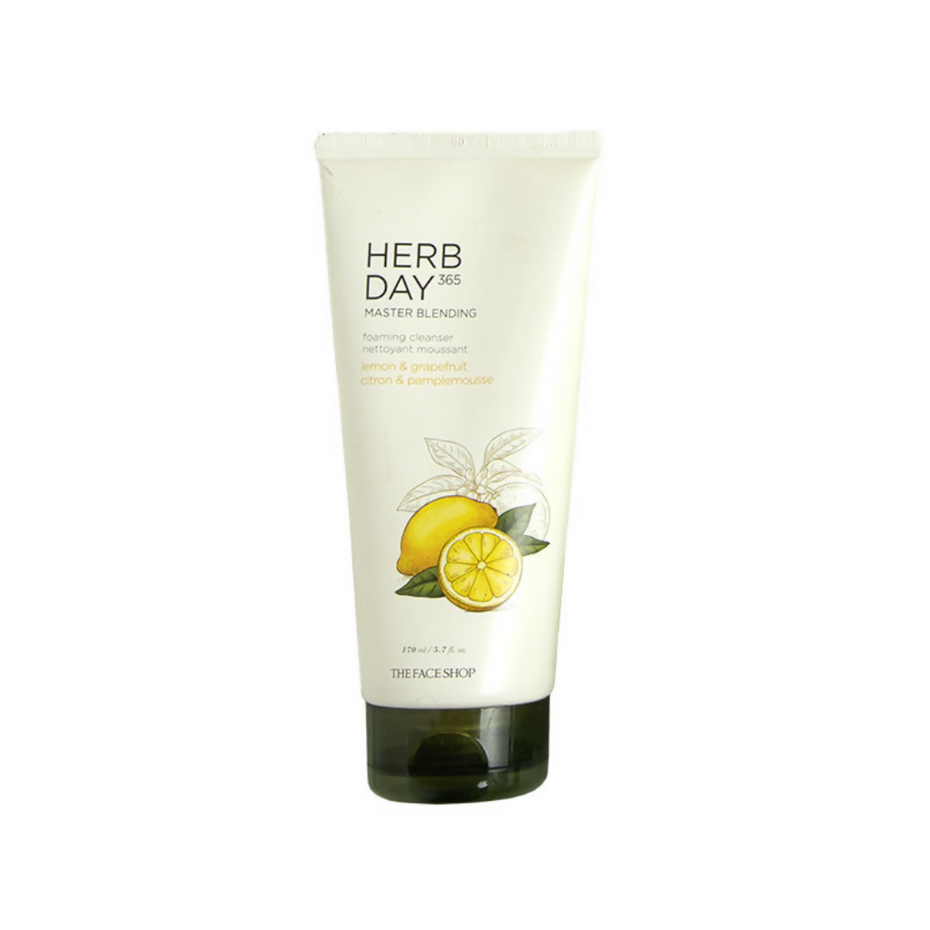 The Face Shop Herb Day 365 Master Blending Foaming Cleanser- Lemon & Grapefruit - Korean Skincare | Grocsy