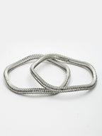 NVR Women's Set of 2 Silver-Plated American Diamond Studded Bangles | Grocsy