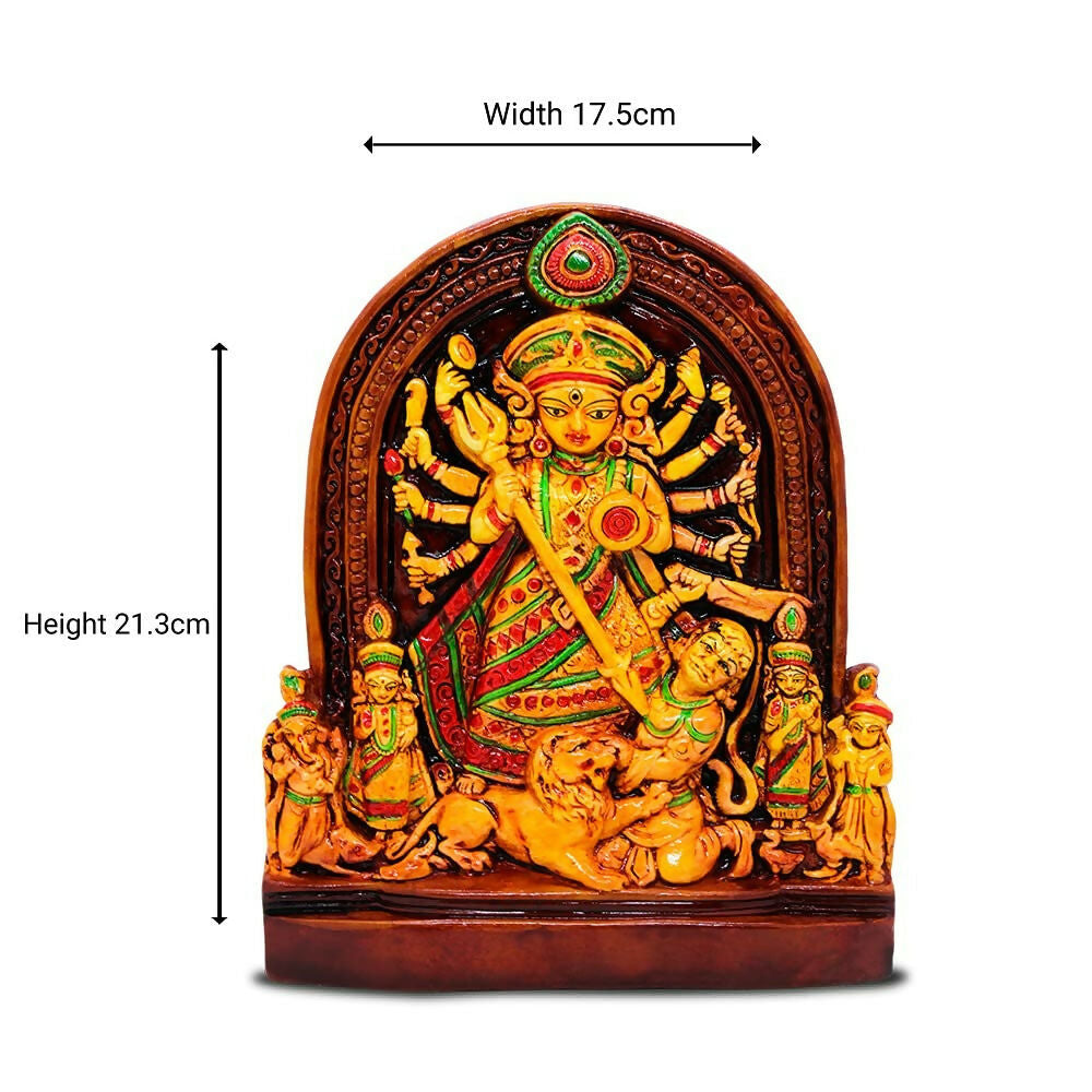 Rare Planet Stoneware Handpainted Maa Durga Standard