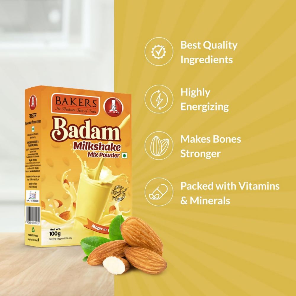 BAKERS Milk Shake Mix Powder - Badam Flavor | Grocsy