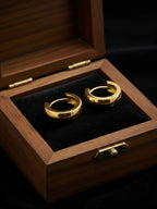 NVR Men's Gold Plated Hoop Earrings | Grocsy