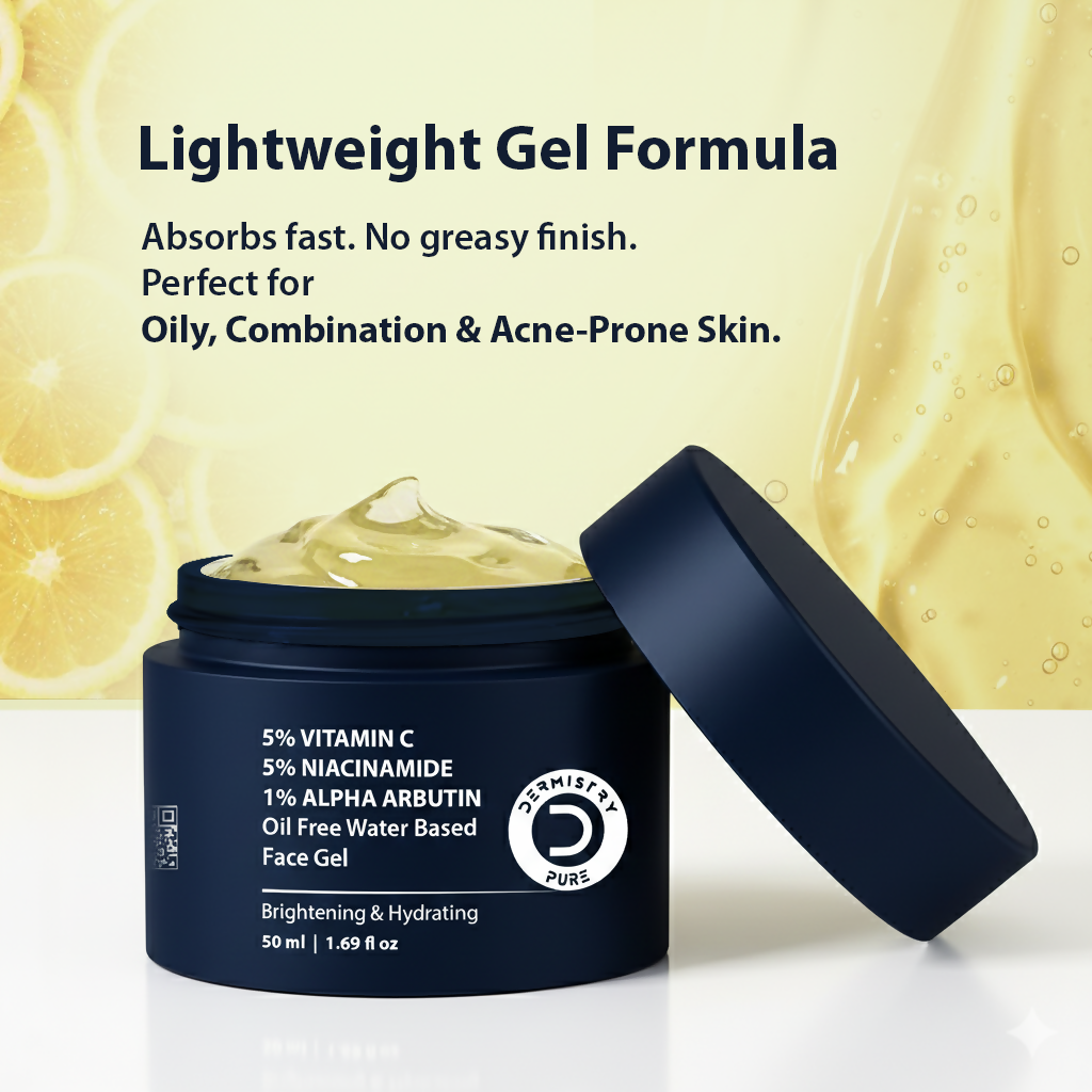 Dermistry Vitamin C Niacinamide Alpha Arbutin Oil Free Water Based Remove Tanning D Tan Detan Skin Dark Spots Removal Face Gel | Grocsy