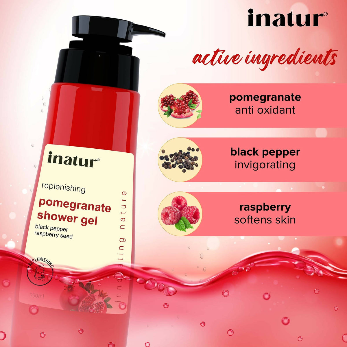 Inatur Pomegranate Shower Gel | Grocsy