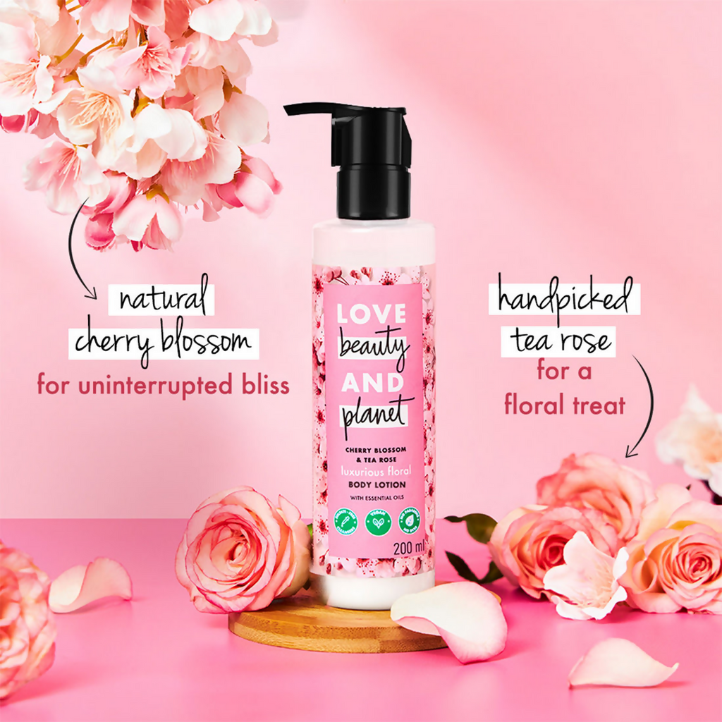 Love Beauty And Planet Cherry Blossom & Tea Rose Body Lotion | Grocsy