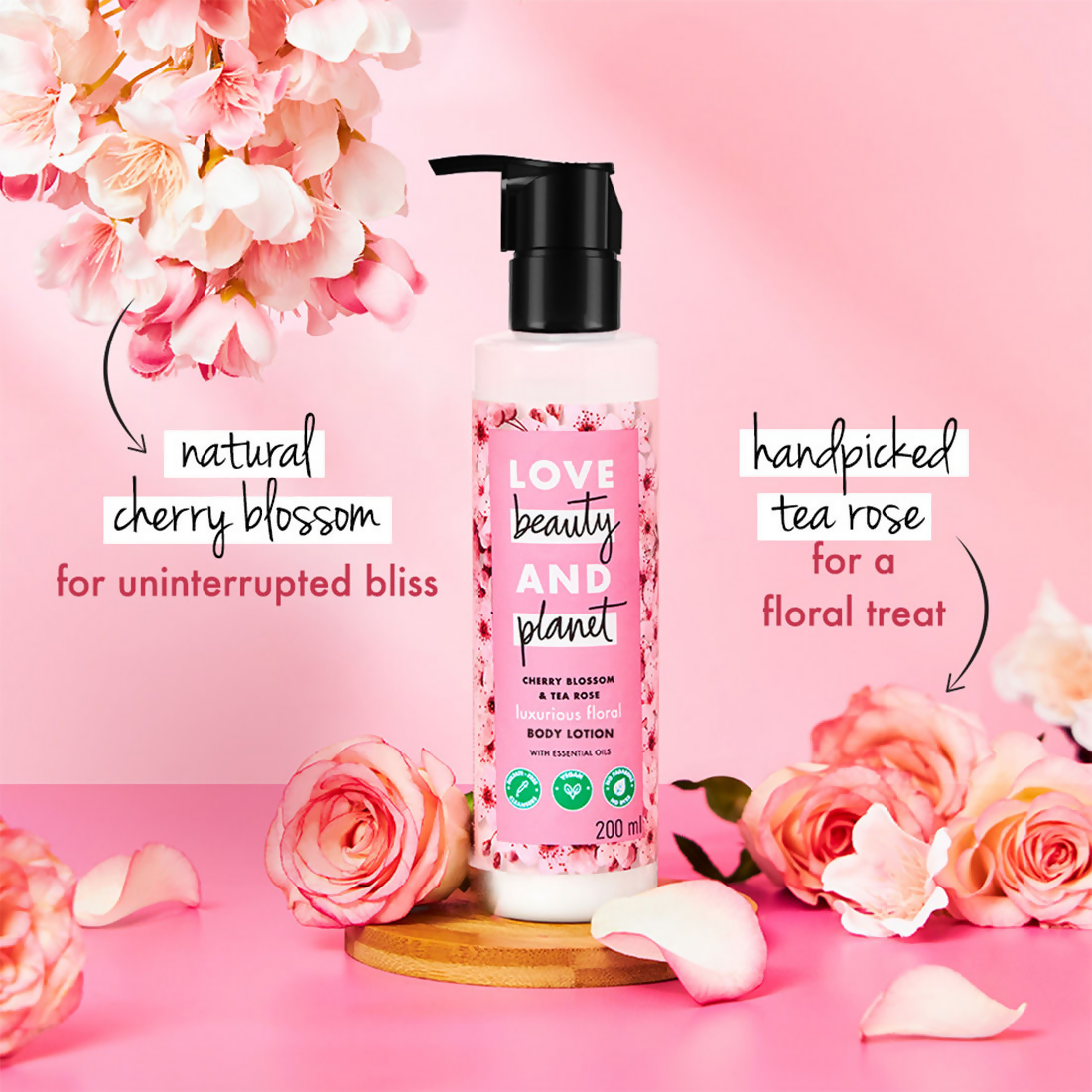 Love Beauty And Planet Cherry Blossom & Tea Rose Body Lotion | Grocsy