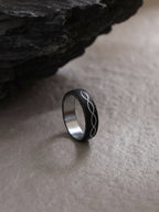 NVR Men's Black Metal Ring | Grocsy