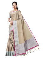 Mimosa Women's Banarasi Art Silk Brown Saree | Grocsy