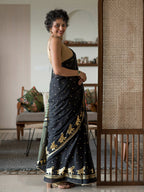 Suta Black Ethnic Motifs Cotton Blend Saree | Grocsy