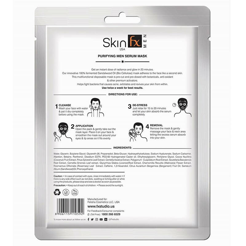 Skin Fx Purifying Serum Mask for Men | Grocsy