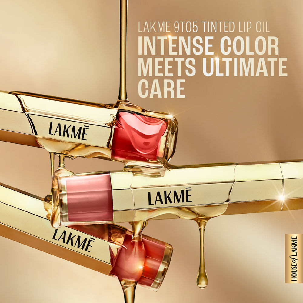 Lakme 9to5 Overtime Shine Tinted Lip Oil - Everyday Nude | Grocsy