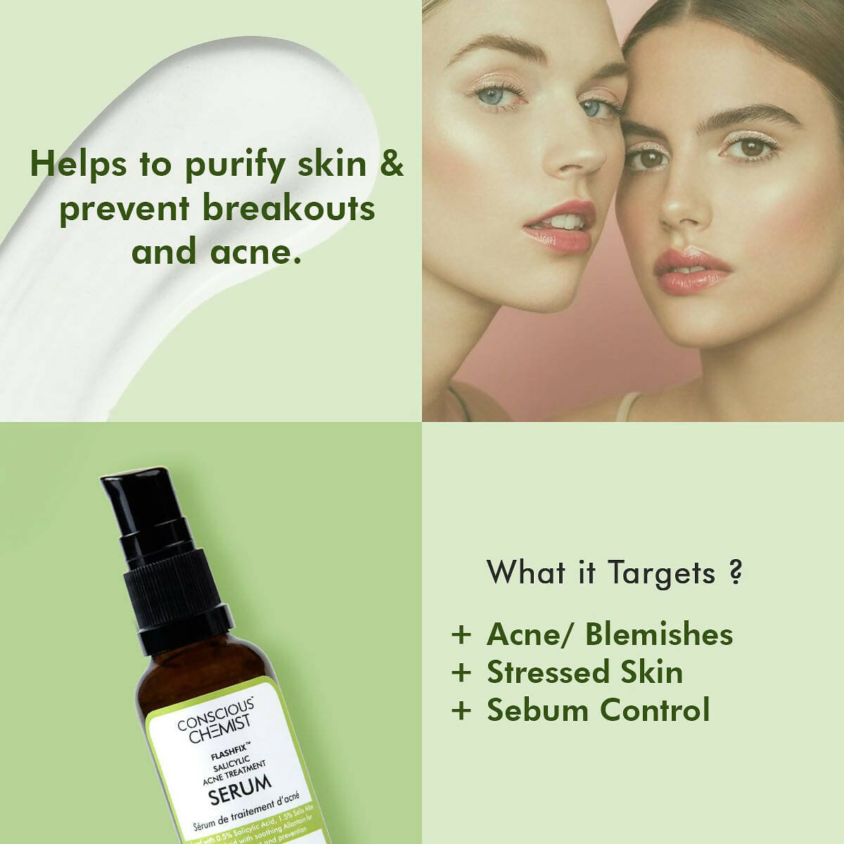 Conscious Chemist Flashfix Salicylic Acne Serum | Grocsy