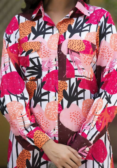 Women's Casual Fashionable Multi Muslin co-ord set - Rooh | Grocsy