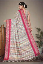 PR Fashion Multi Heavy Rich Cotton Silk Digital Print & Jacquard Saree | Grocsy