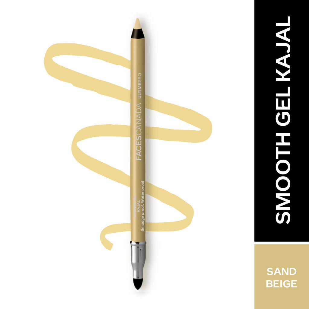 Faces Canada Ultime Pro Intense Gel Kajal With Smudger & Sharpener - Sand Beige | Grocsy