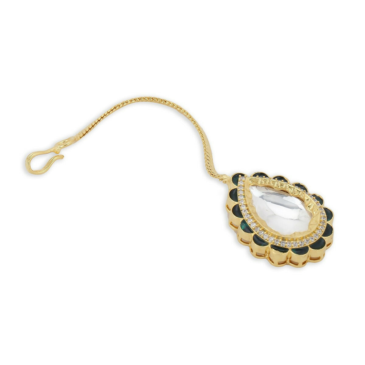 Teardrop Meenakari Kundan Maang Tikka- Ruby Raang | Grocsy