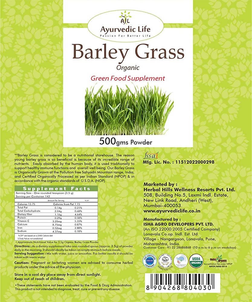 Ayurvedic Life Barley Grass Powder | Grocsy